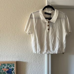 NWT top shop open knit white sweater